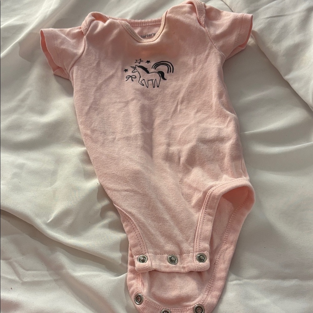 Carter's Light Pink Unicorn Bodysuit 3 months